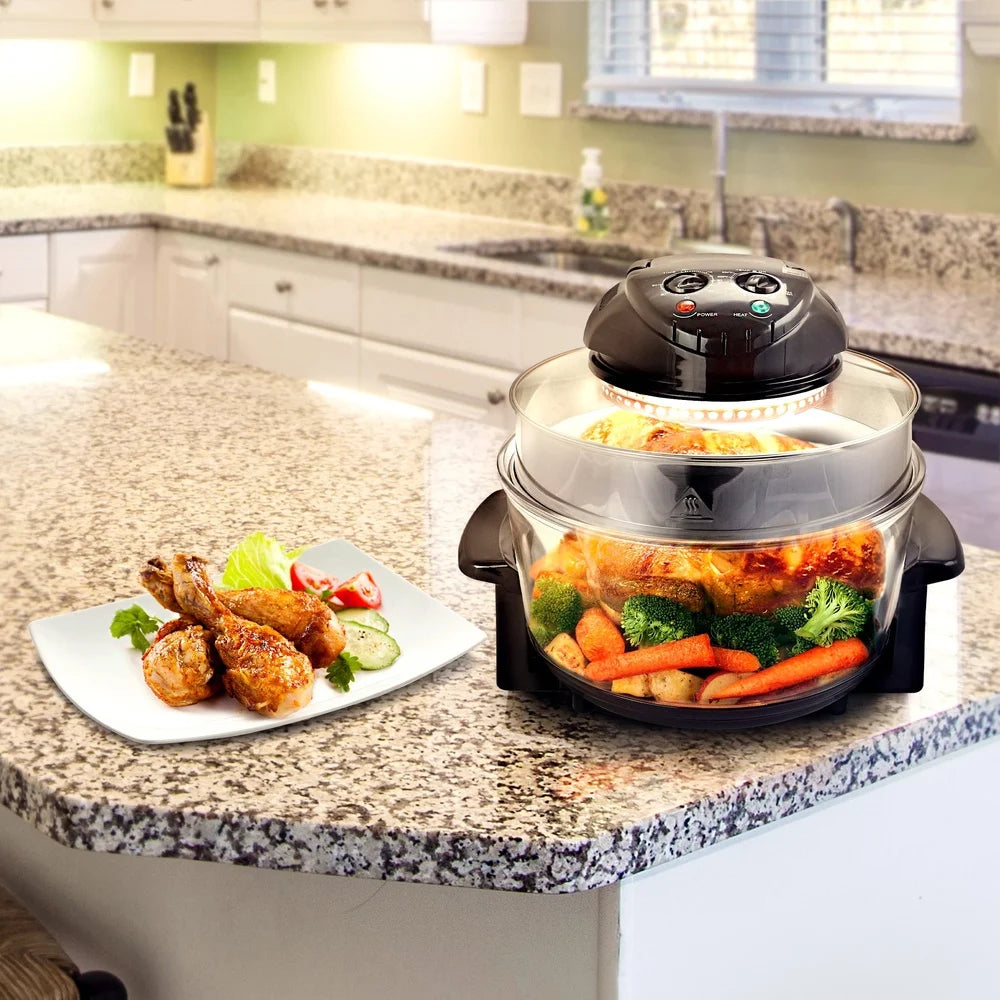 Oil Free Halogen Oven Air Fryer Rotisserie Roaster 14.25 Inch Multifunctional Countertop Cooking Appliance Automatic Shut Off