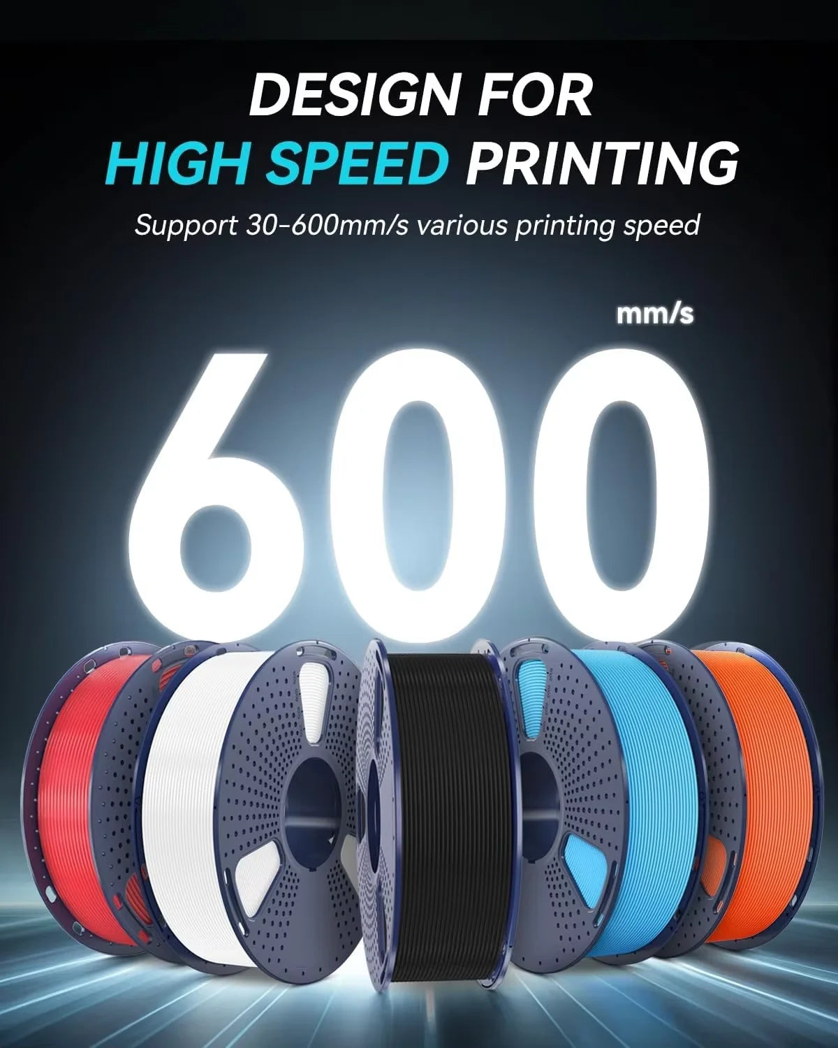 High Speed Matte PETG 3D Printer Filament 4KG 1KG/Roll 175MM Tolerances +/-0.02MM Filament 600mm/s Printing EU / US /RU