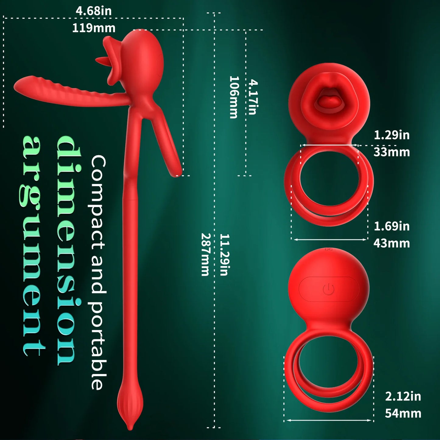 APP Vibrating Cock, Ring Sleeve Rose, Clitoral Vibrators, Tongue Clit Stimulator Anal Plug Prostate Massager Sex Toys for Men Women