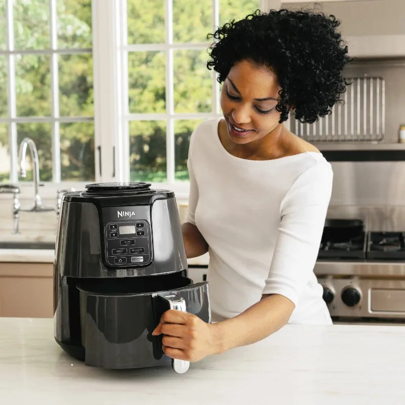 4 Qt Air Fryer, Nonstick Basket with Crisper Plate, 1550 Watts, Black