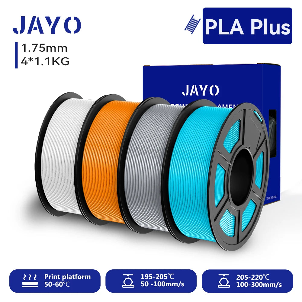Filament 4 Rolls 1.75MM PLA Plus 3D Printer Filament 1.1KG/roll For FDM Neatly Wound Colorful 3D Printing Material