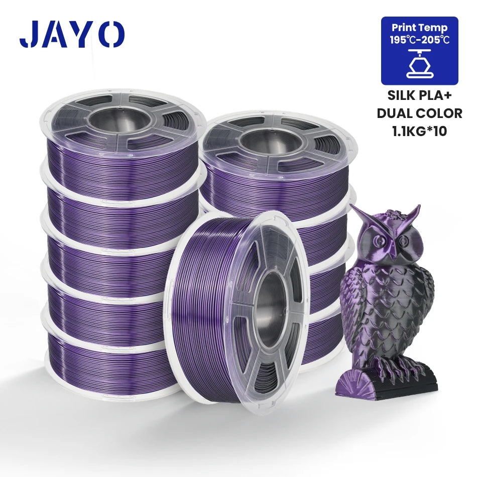 10Rolls SILK PLA+ 3D Filament, 1.75mm SILK PLA, Rainbow Filament for FDM 3D Printer, SILK Dual & Triple 3D Printing Materials