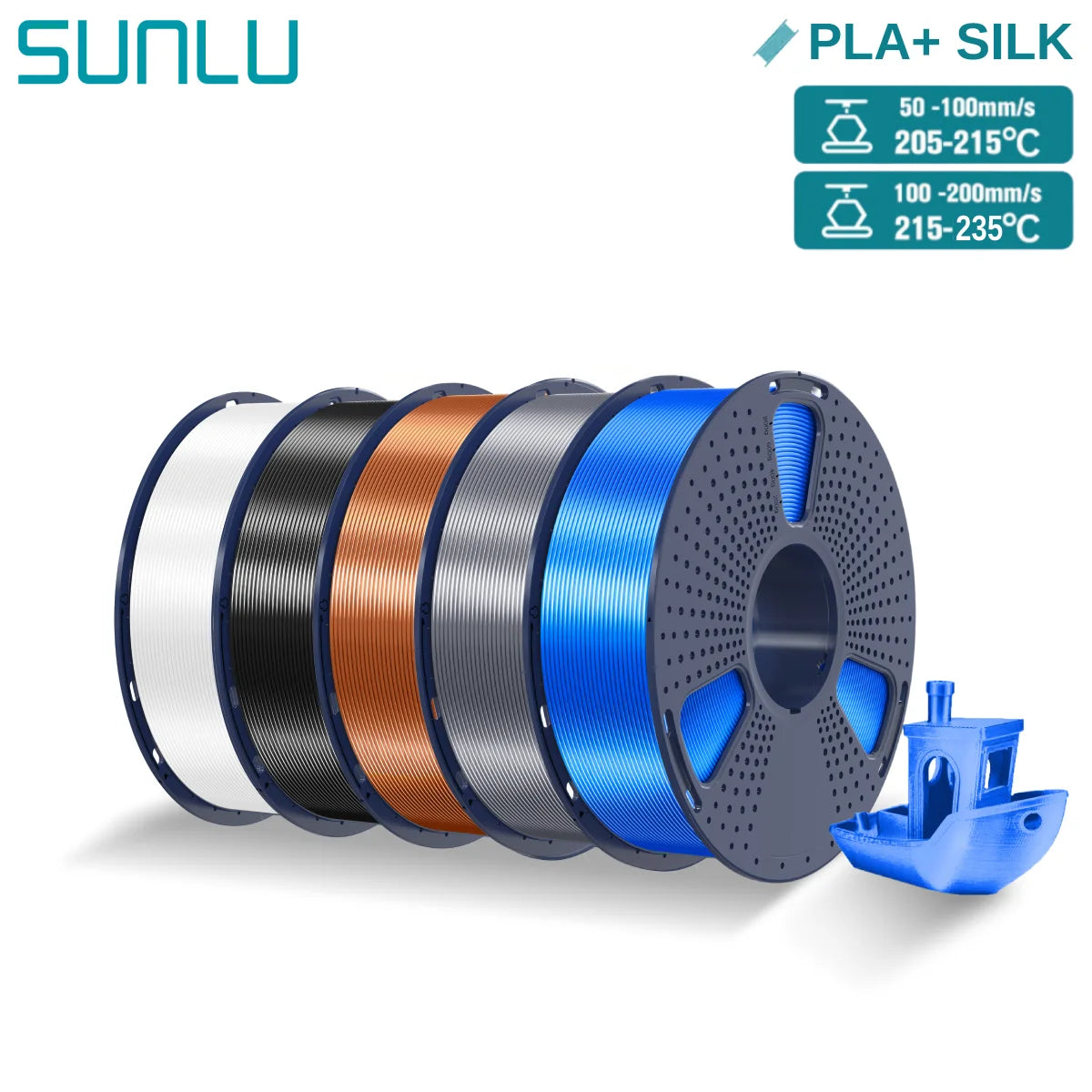5KG Pla Plus Silk 3D Filament, 1.75mm Shiny Silk Texture High Toughness, 3D Printing Filaments for 3D Printer, Fast Shipping