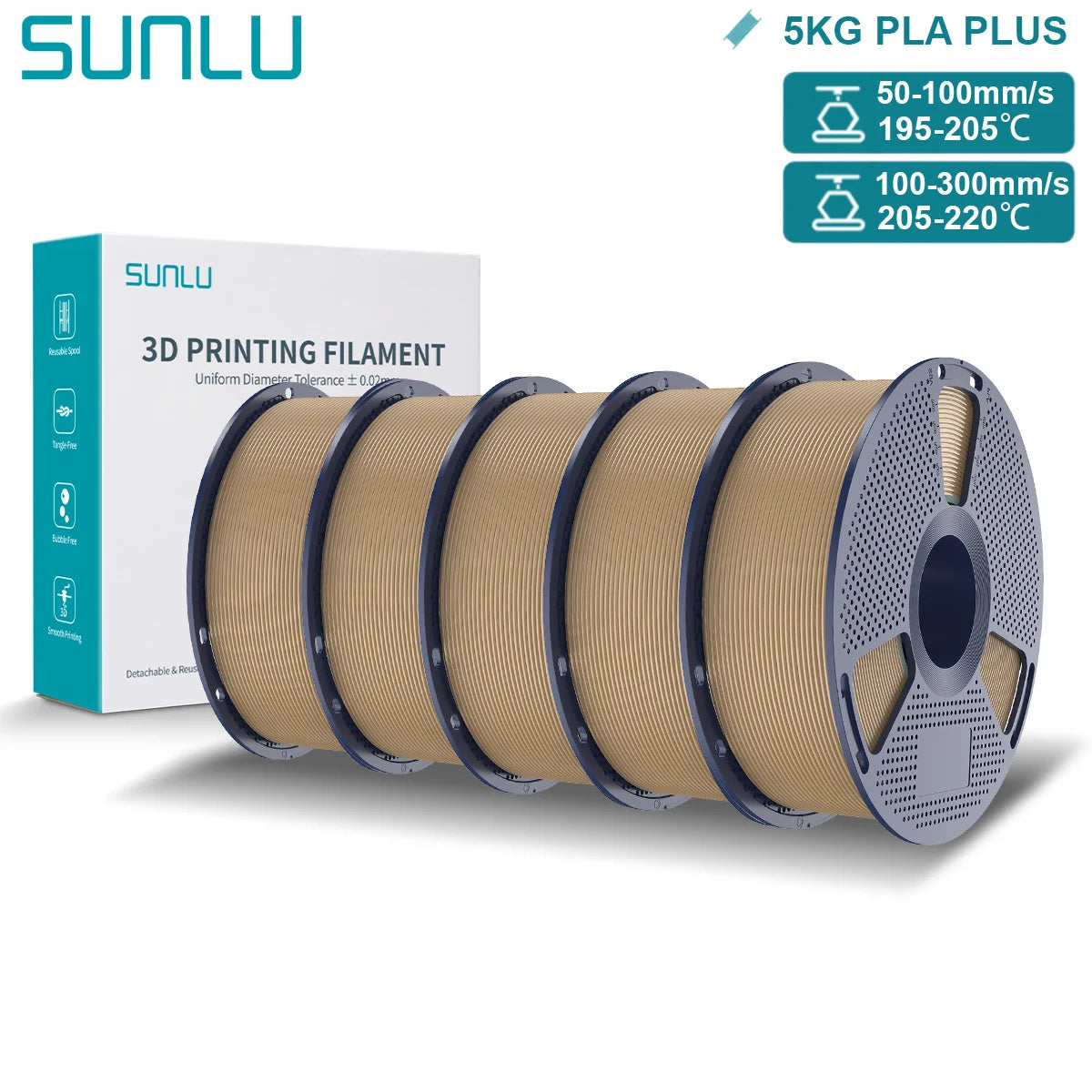Pla Plus 3D Filament 1.75mm Good Toughness Multicolor Neatly Wound PLA+ Filaments for FDM 3D Printing Materials 5KG