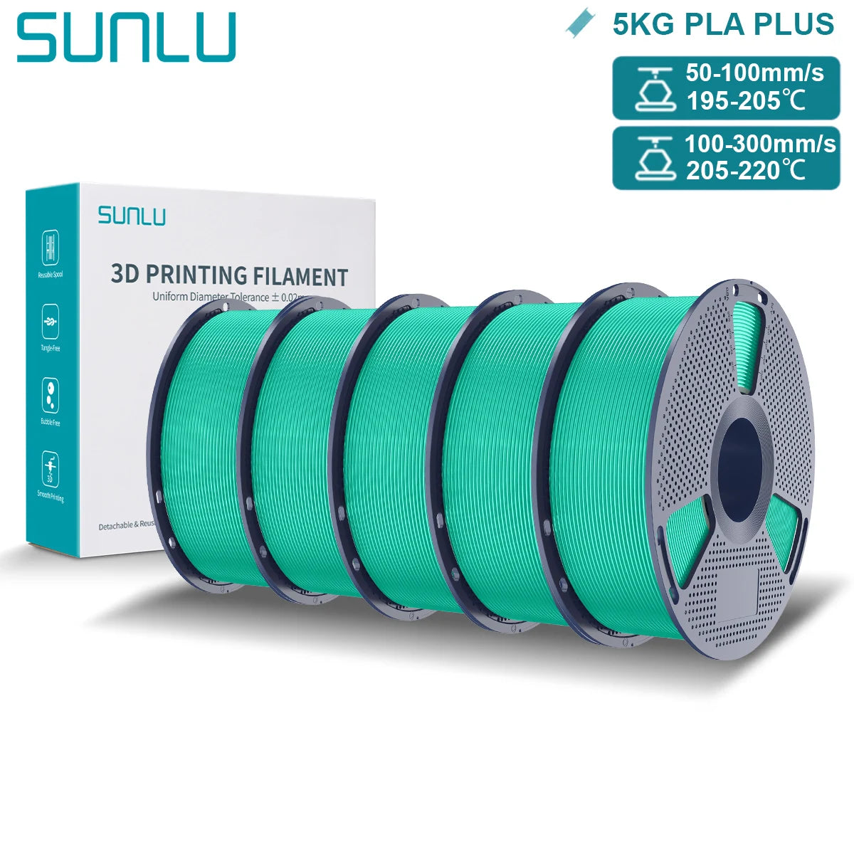 Pla Plus 3D Filament 1.75mm Good Toughness Multicolor Neatly Wound PLA+ Filaments for FDM 3D Printing Materials 5KG