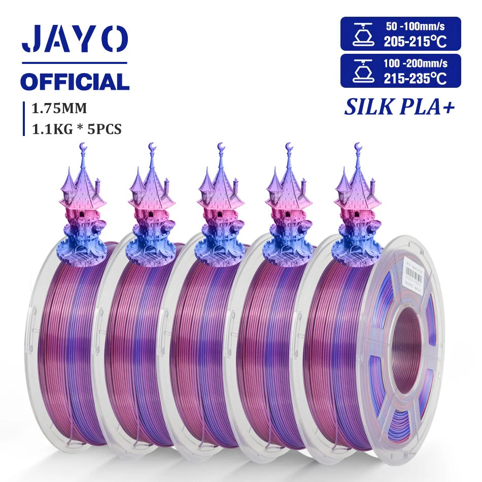 TPU SILK 3D Printer Filament 98A TPU Filament 1.75mm Silk Rainbow SILK PLA PLUS 3D Filament Glossy Silk Surface 5Rolls/set