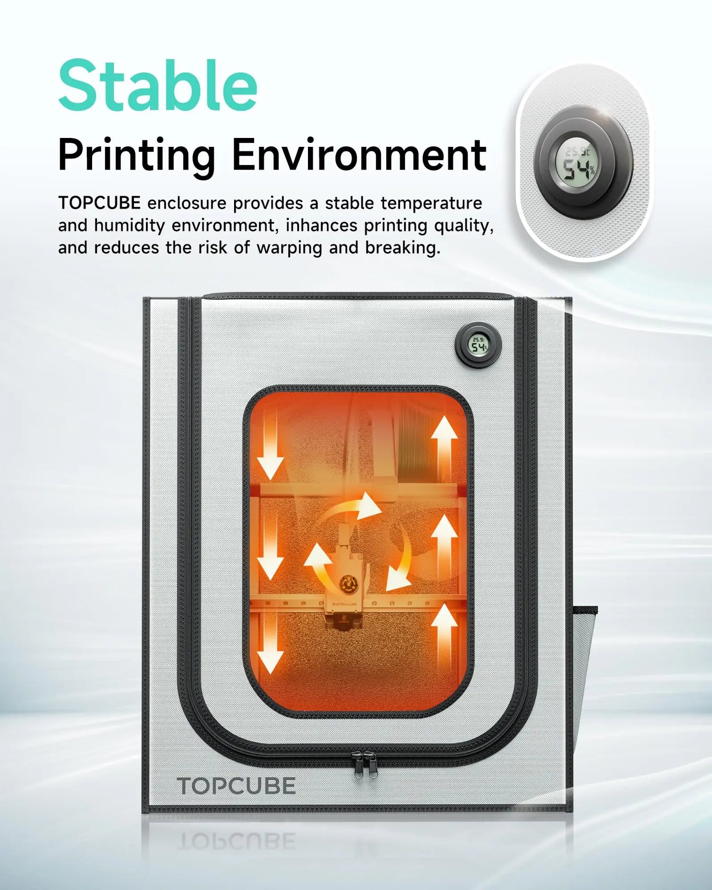 YOOPAI 3D printer Enclosure For Bambu lab A1/A1, mini 3D printer House Cover with LED light, Constant Temperature, Fireproof large