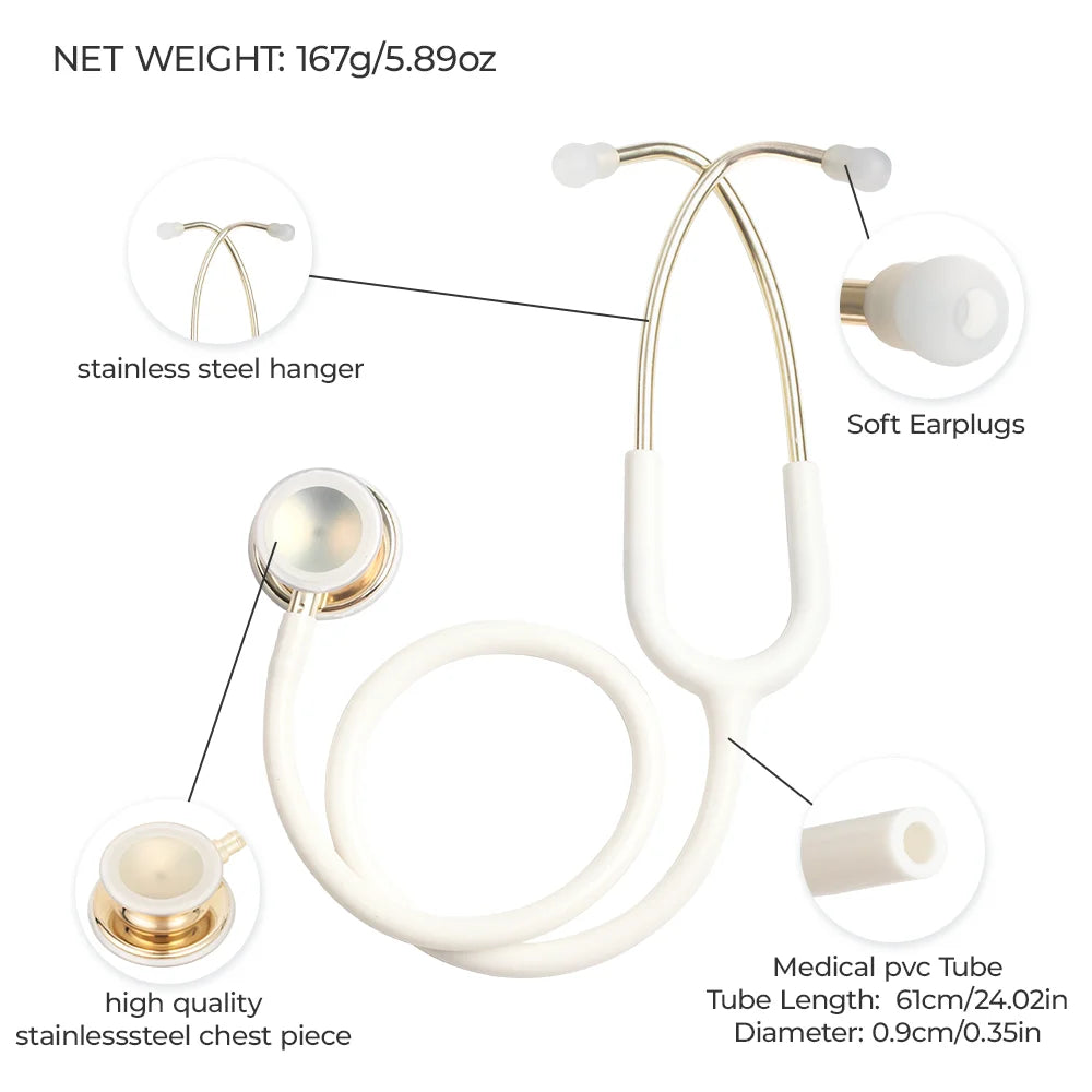 Professional Doctor Medical Stethoscope Heart Lung Cardiology Single Head Stethoscope Nurse Student Vet Medical Equipment Device