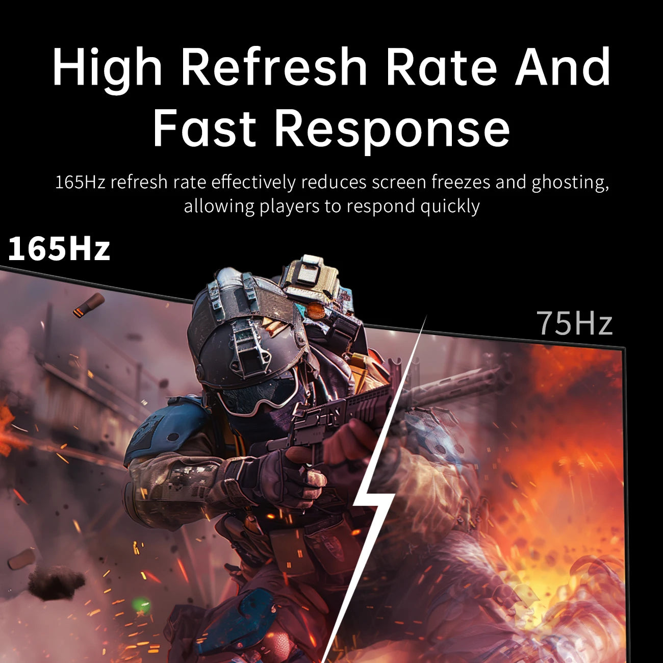 24 inch 1500R Curved Gaming Monitor 165Hz 1ms FHD 1080p VA Tilt Adaptive Sync HDR 110% sRGB DP/HDMI,VESA for Gaming Home Office