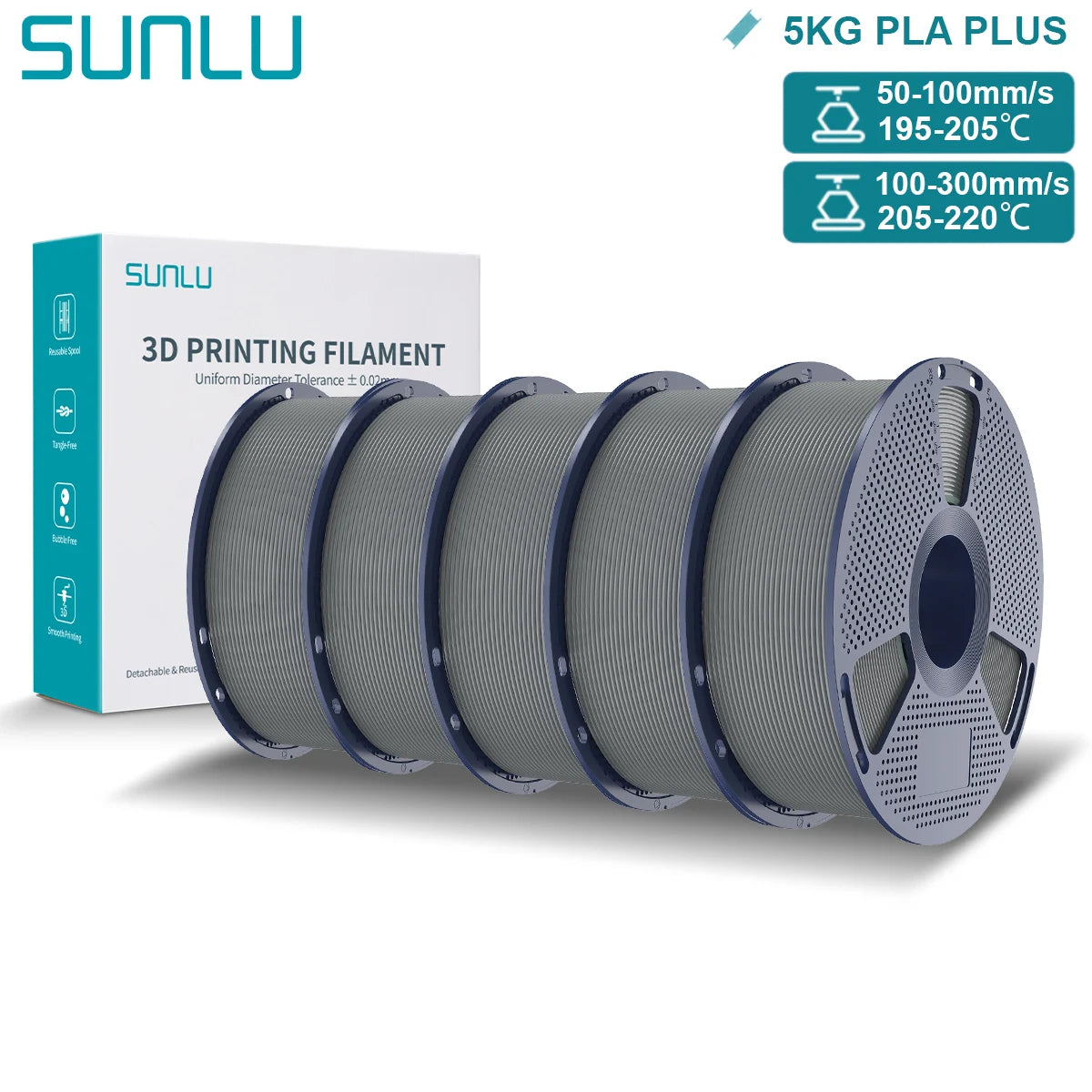 Pla Plus 3D Filament 1.75mm Good Toughness Multicolor Neatly Wound PLA+ Filaments for FDM 3D Printing Materials 5KG