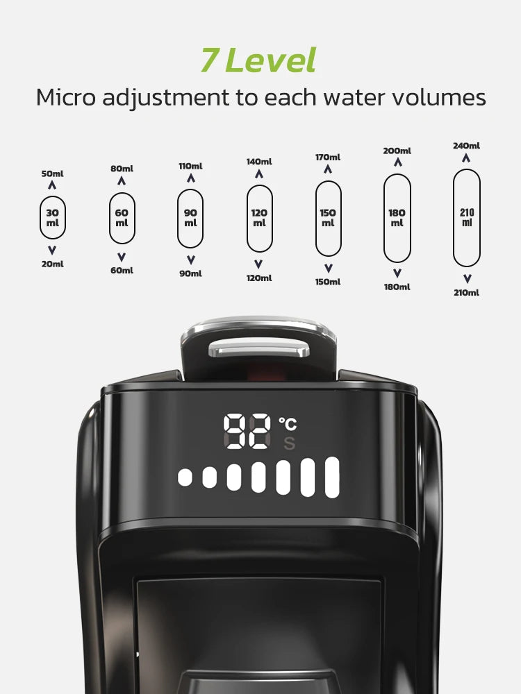 6in1 Capsule Coffee Machine, Hot/Cold Multiple Espresso, Cafeteria Cappuccino Coffee Maker, Dolce Gusto Nespresso Powder
