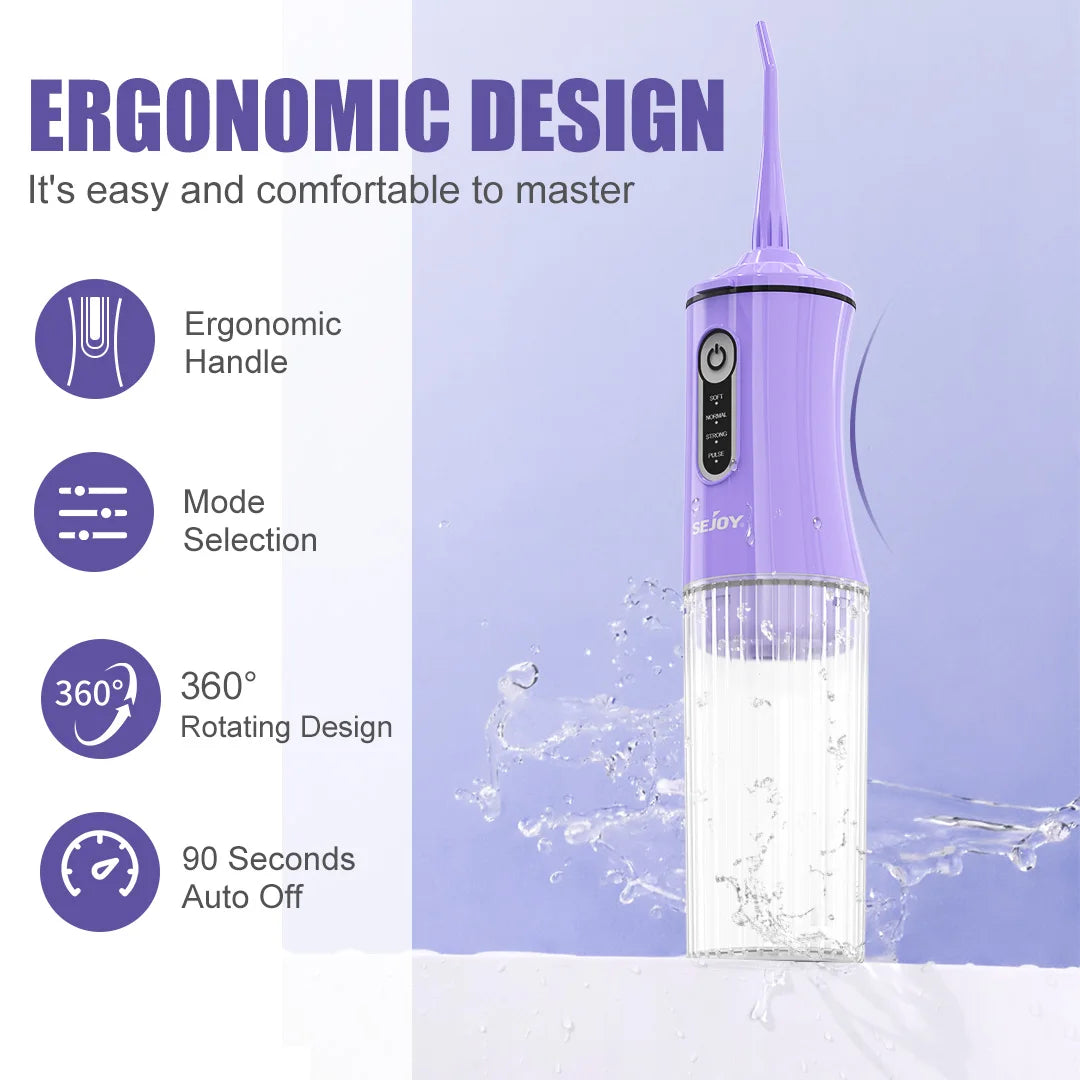 Water Dental Flosser for Teeth Cleaning Denture Brushes 4 Tips Cordless Portable Oral Irrigator for Home Travel
