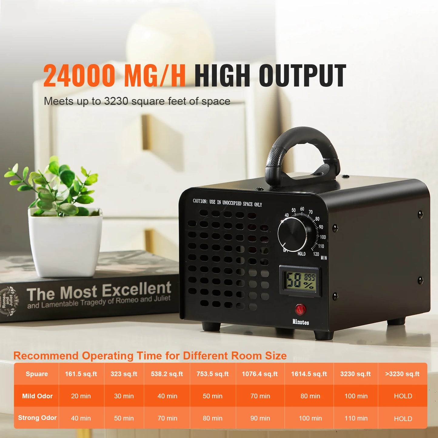 Ozone Generator, 12000 36000 24000mg/h Ozone Machine, Odor Remover, High Capacity Commercial/Industrial Ozone Generator