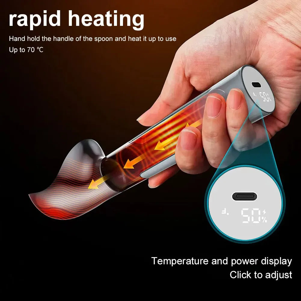 Rechargeable Heated Ice Cream Scoop Adjust Temperature Rapid Heating Preheat Yogurt Spoon Home Kitchen Multifunctional Gadgets