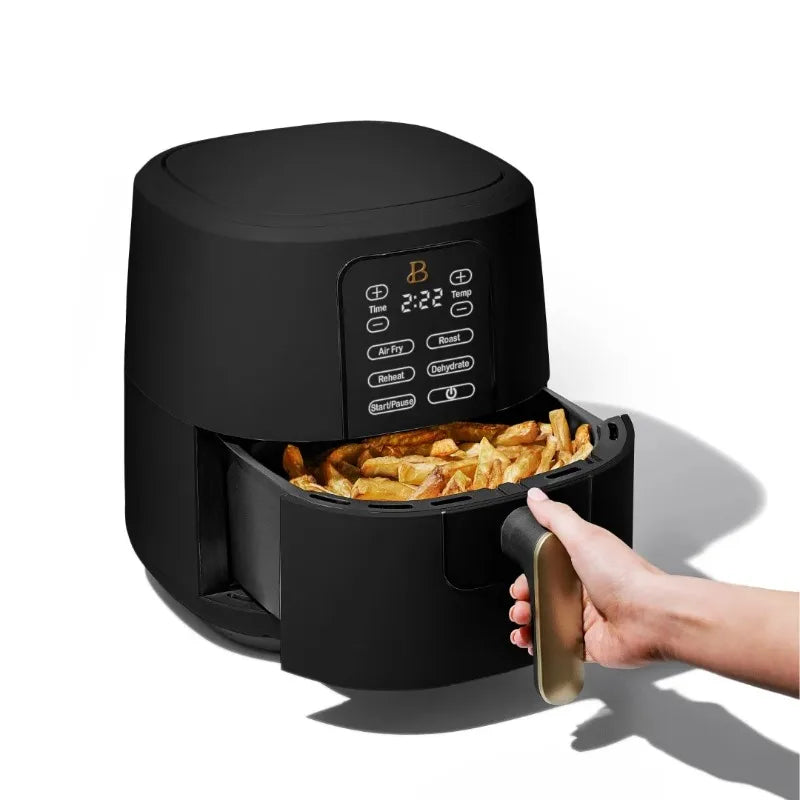 Beautiful 6 Qt Air Fryer with TurboCrisp Technology and Touch-Activated Display, Black Sesame by Drew Barrymore