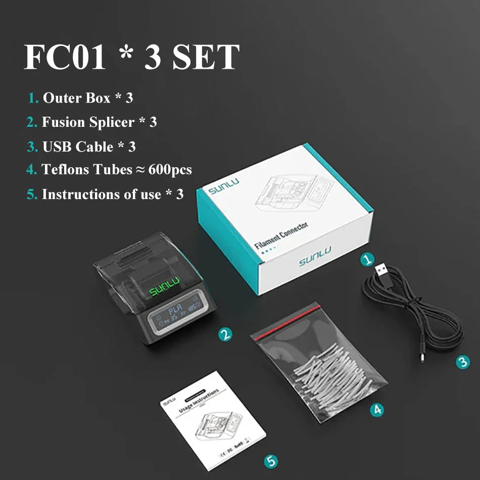 Filament Connetor For 3D Filament, 1.75mm PLA / ABS / PC / PCL / PA / PETG Fusion Splicer, 3D Printer Accessories