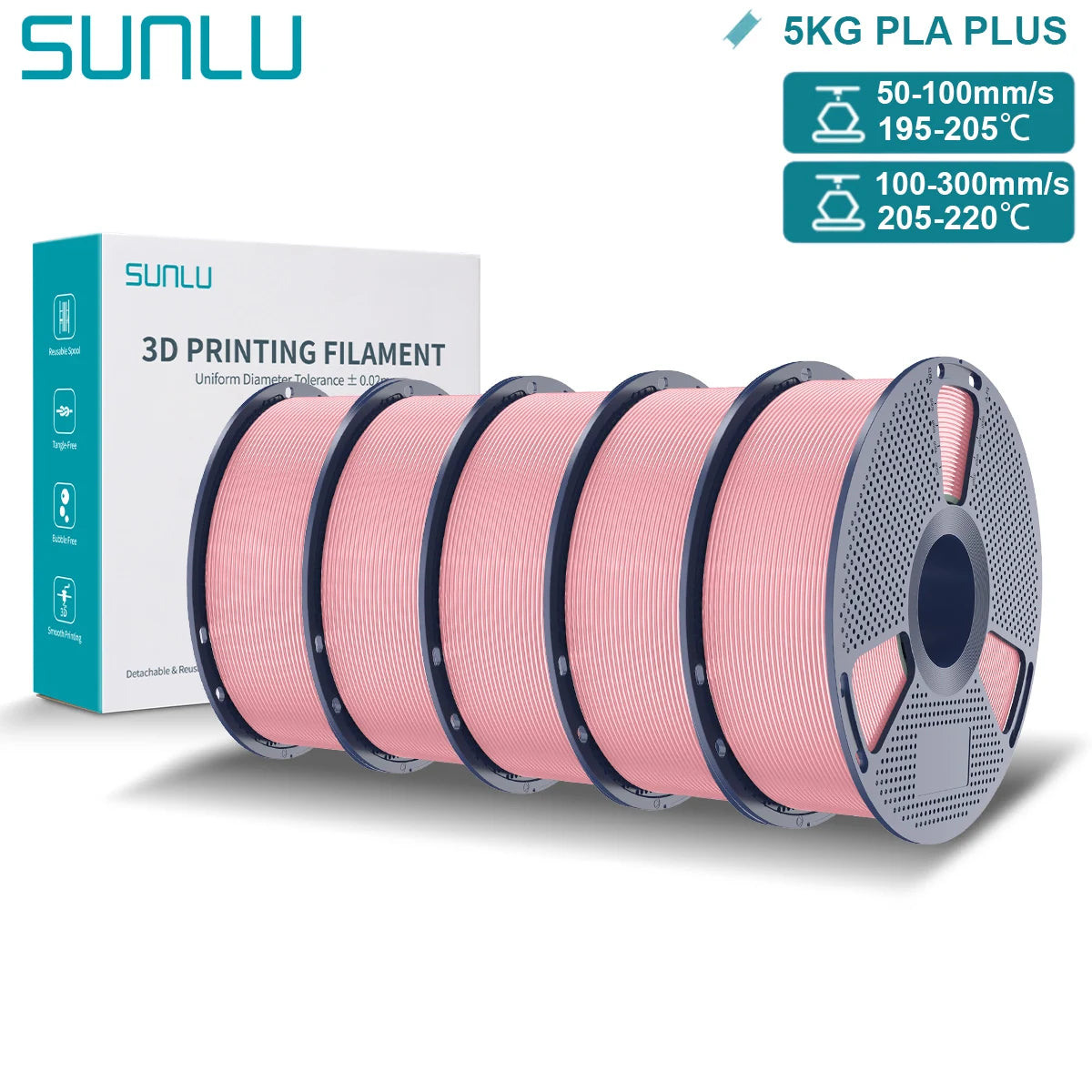 Pla Plus 3D Filament 1.75mm Good Toughness Multicolor Neatly Wound PLA+ Filaments for FDM 3D Printing Materials 5KG