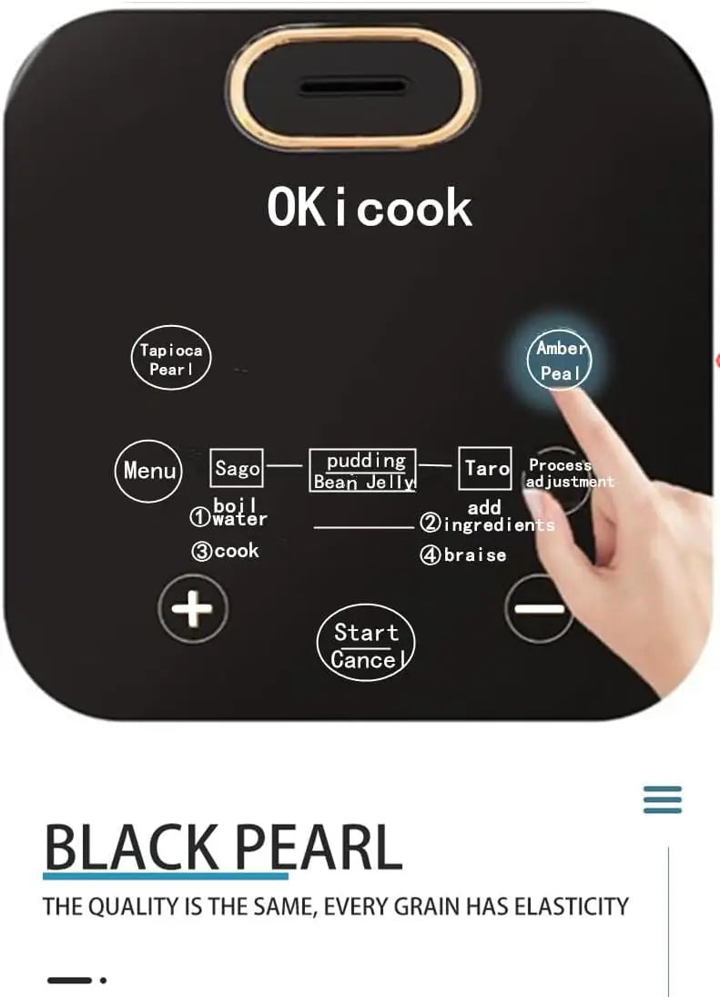 Boba Cooker Commercial Boba Pot 5L Automatic Pearl Tapioca Cooker for Boba Tea & Bubble Tea & Milk Tea Touchscreen 110V