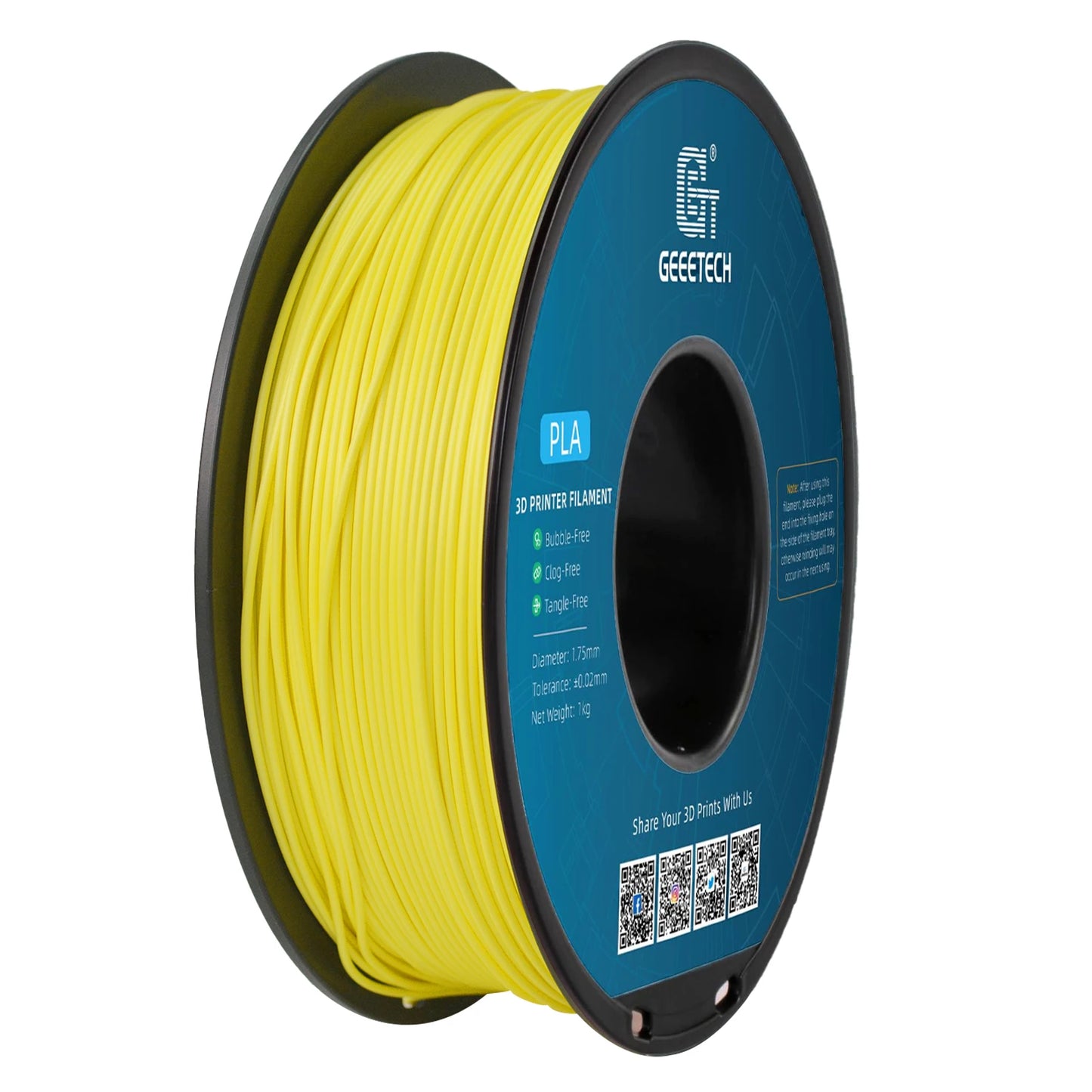 Standard PLA Filament 1kg 1.75mm 3D Printer Plastic Material, Accuracy 0.03mm, Fit Most FDM Printer
