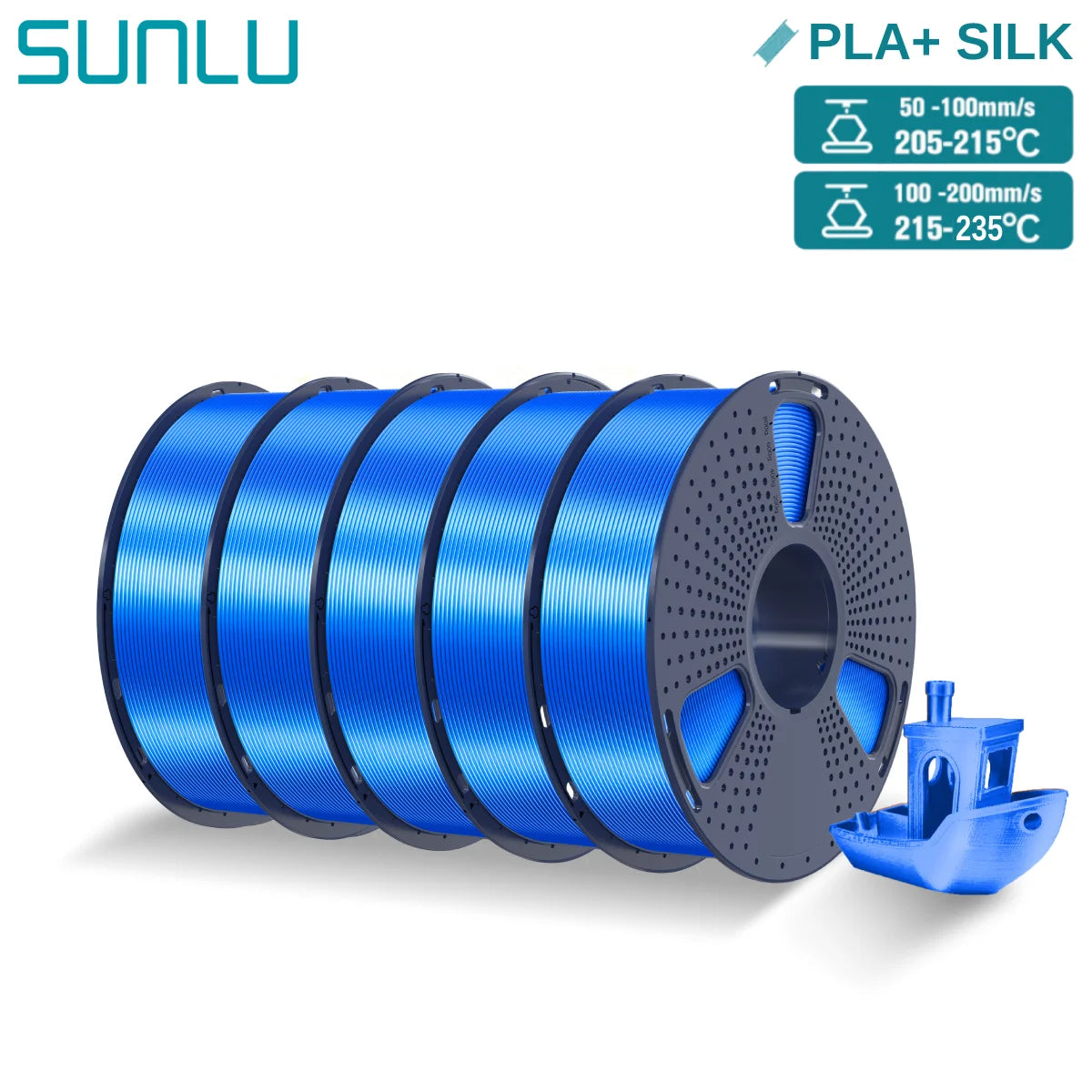 5KG Pla Plus Silk 3D Filament, 1.75mm Shiny Silk Texture High Toughness, 3D Printing Filaments for 3D Printer, Fast Shipping