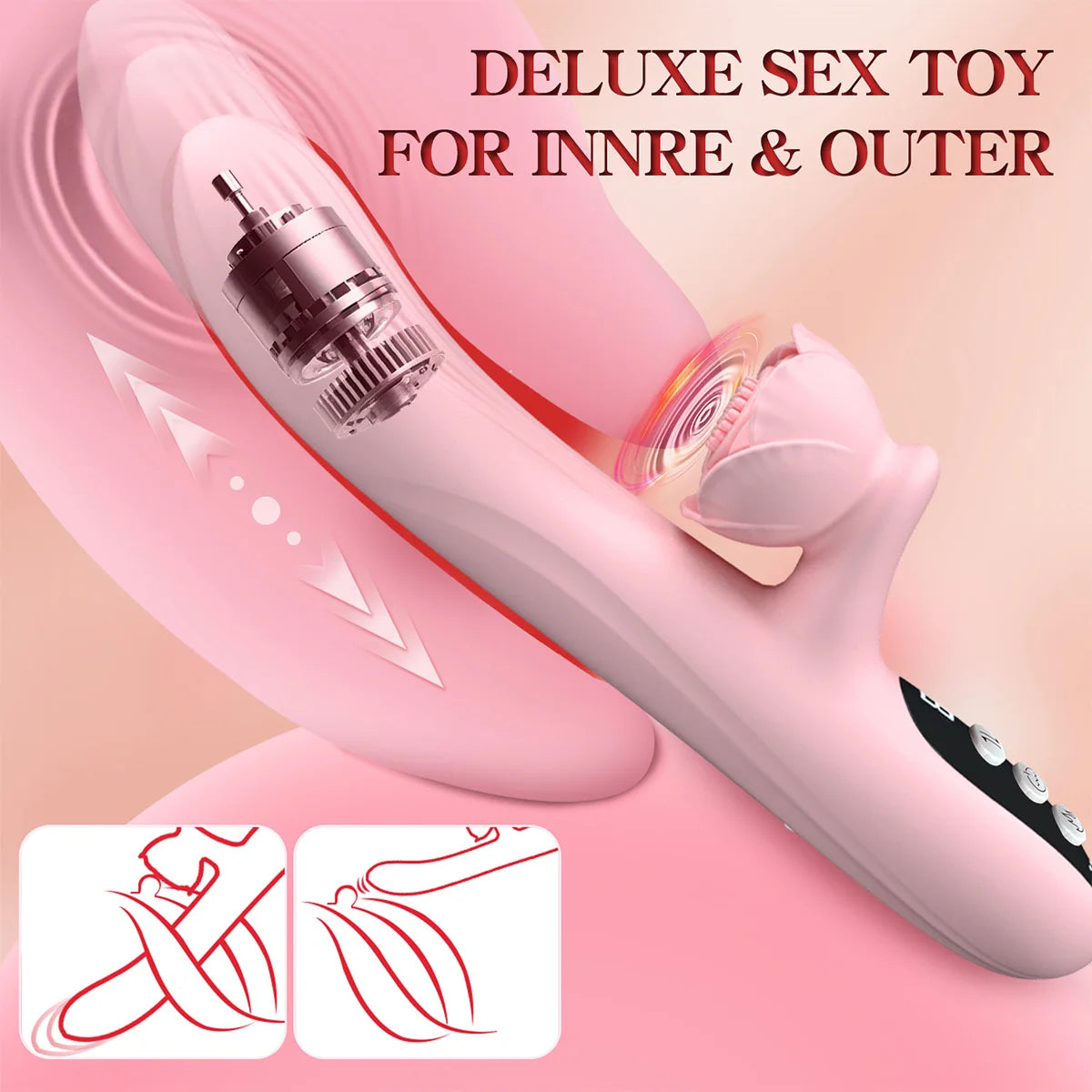 Heating Clitoral Massager, Vibrator Dildo G-Spot Stimulation, Thrust Telescopic Penis, Sexy toy, Vibration Mode Female Adult Toys 18+