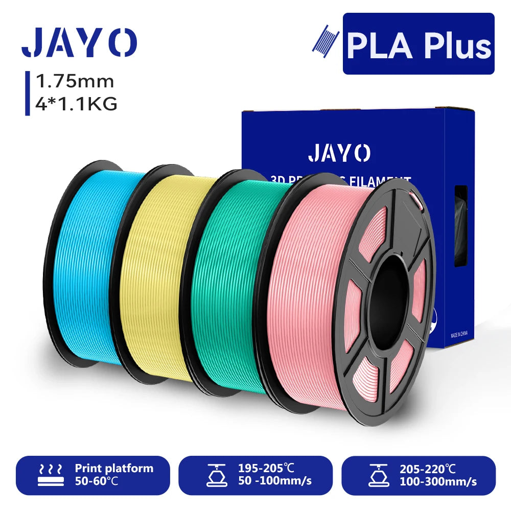 Filament 4 Rolls 1.75MM PLA Plus 3D Printer Filament 1.1KG/roll For FDM Neatly Wound Colorful 3D Printing Material