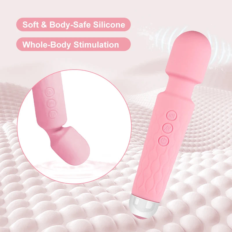 Vibrator for Women – 360° Bendable Rechargeable, 8-Speed and 20 Mode Silicone Wand for Clitoris & G-Spot Stimulation