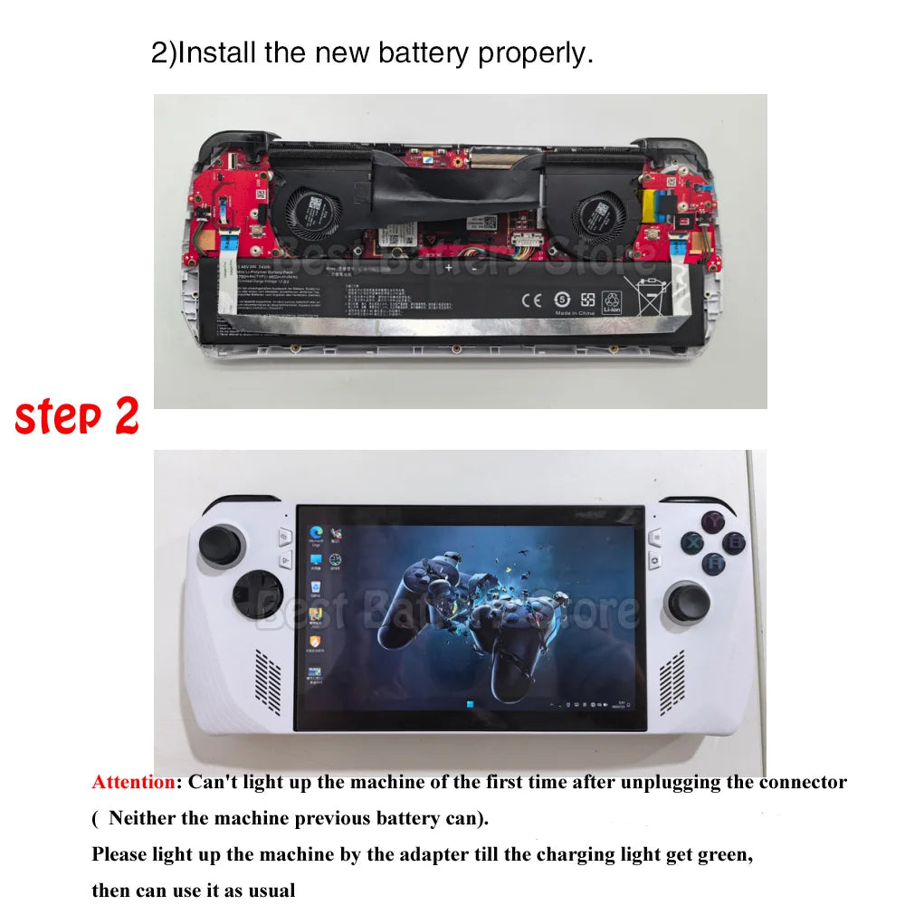 High Capacity Battery for ASUS ROG ALLY Gaming Handheld RC71L/PC71L 74Wh Mod Upgrade with Free Tools