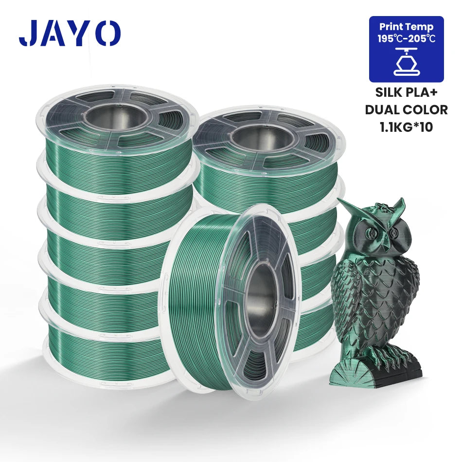 10Rolls SILK PLA+ 3D Filament, 1.75mm SILK PLA, Rainbow Filament for FDM 3D Printer, SILK Dual & Triple 3D Printing Materials