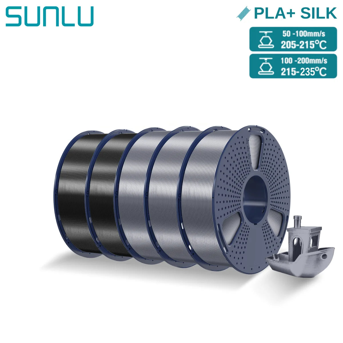 5KG Pla Plus Silk 3D Filament, 1.75mm Shiny Silk Texture High Toughness, 3D Printing Filaments for 3D Printer, Fast Shipping