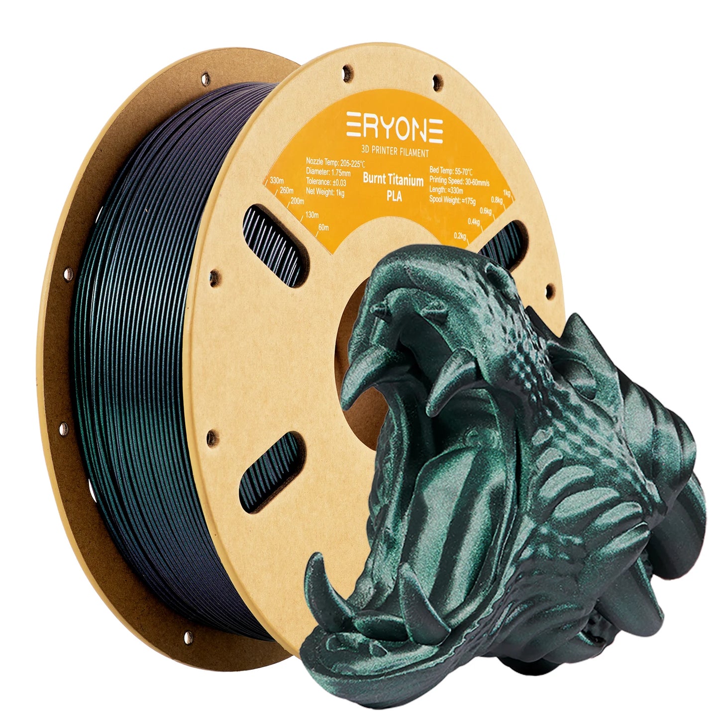 Clearance Burnt Titanium Rainbow PLA Filament 3D Printer 1.75mm +/-0.03mm, 1kg(2.2LBS)/Spool