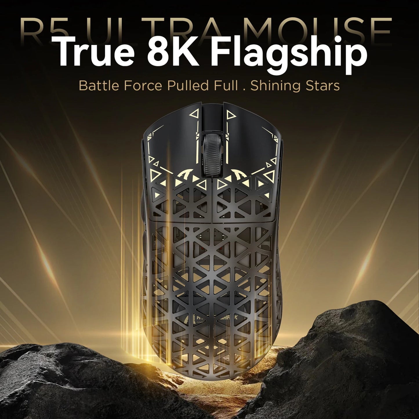Ultra 8K Carbon Fiber Wireless Gaming Mouse with 42000 DPI -PAW3950 MAX Sensor -39g Ultra-Lightweight for Win/Mac