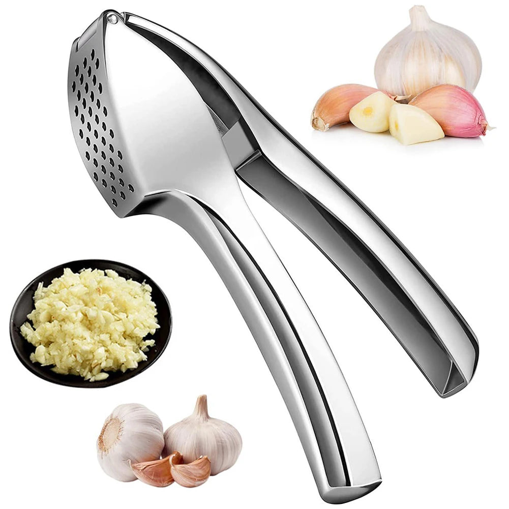 Garlic Crusher Super Easy To Use Garlic Mincer Tool Crush Garlic Effortlessly Garlic Presser with Easy-Squeeze Ergonomic Handle