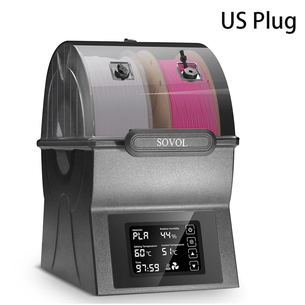 Filament Dryer, Dry Box, Filament Sealed Storage Box, 3D Printer Spool Holder with PTC Heater Filament Dehydrator