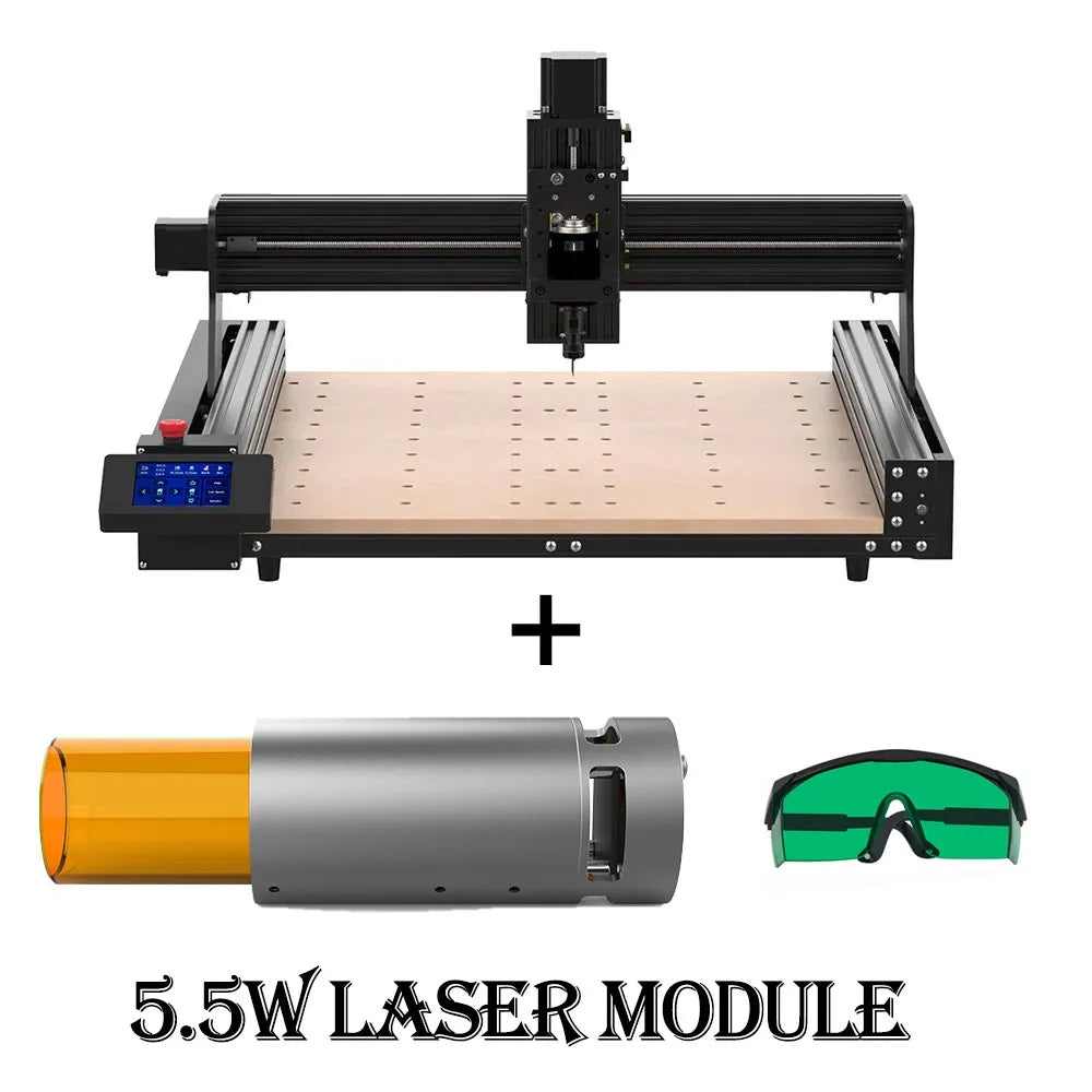 TTC450 CNC Engraving Machine 80W CNC Module PCB Wood Milling Cutting Machine Laser Carving Cutter GRBL Control ER11