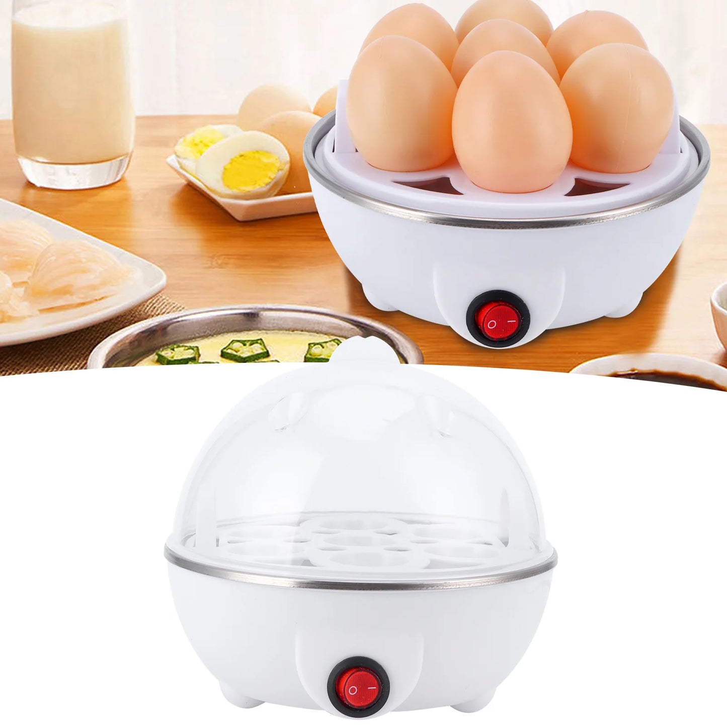 Electric Eggs Boiler, Multifunctional Mini Eggs Cooker Steamer Poacher for Kitchen Use