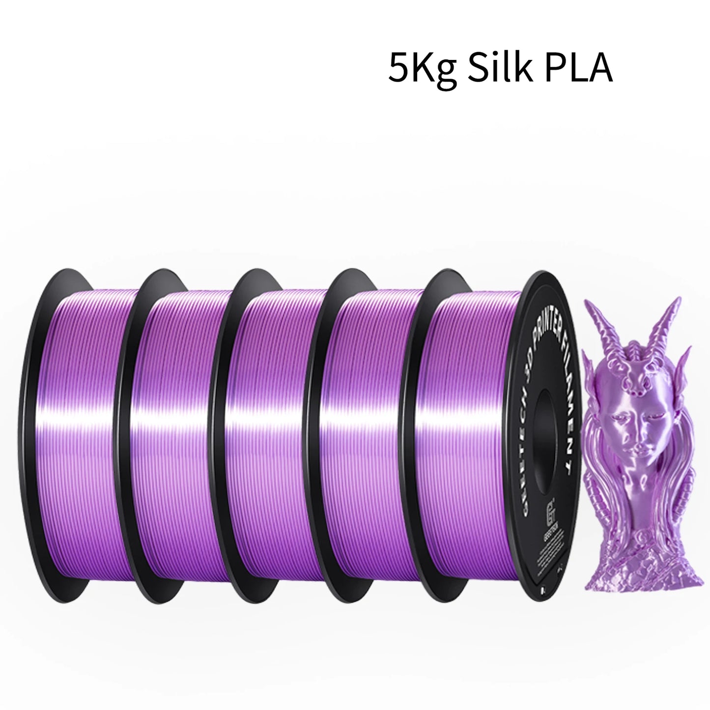 5Kg 3D Silk PLA Filament 1.75mm High Gloss Surface Neat Wrapped Dimensional Accuracy /-0.02mm Vacuum Packaging