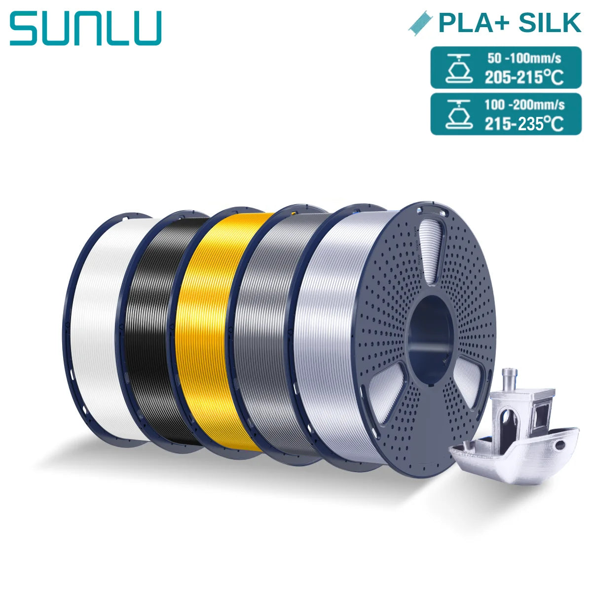 5KG Pla Plus Silk 3D Filament, 1.75mm Shiny Silk Texture High Toughness, 3D Printing Filaments for 3D Printer, Fast Shipping