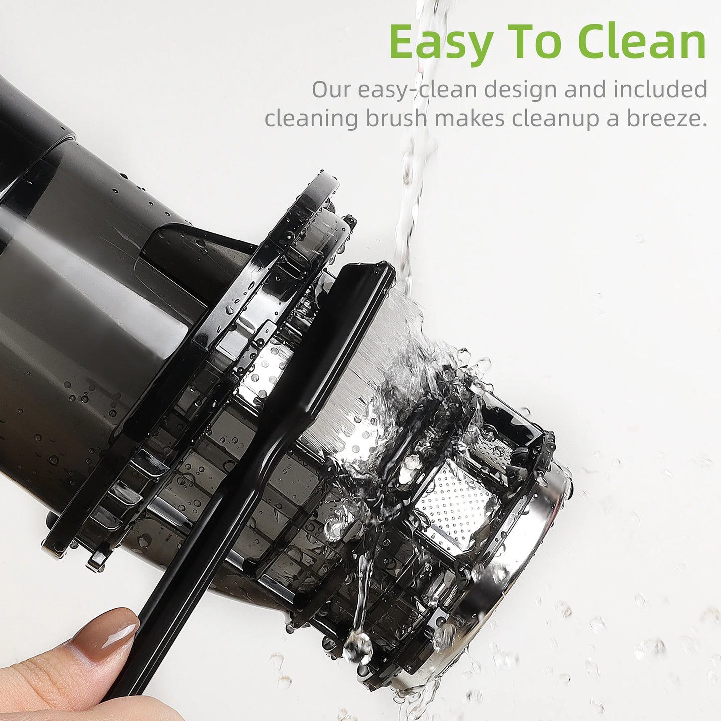 Cold Press Juicer with 78mm Feed Chute, 200W 40-65RPM Powerful Motor Slow Masticating Juice Extractor Fits Whole Fruits