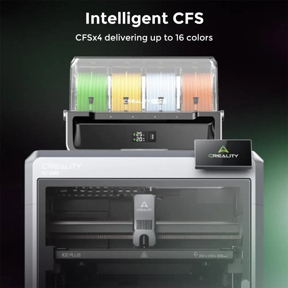 K2 Plus Combo 3D Printer with CFS 600mm/s Multi-Color Printing Apus Extruder Tilt Detection FOC Closed-Loop Motors