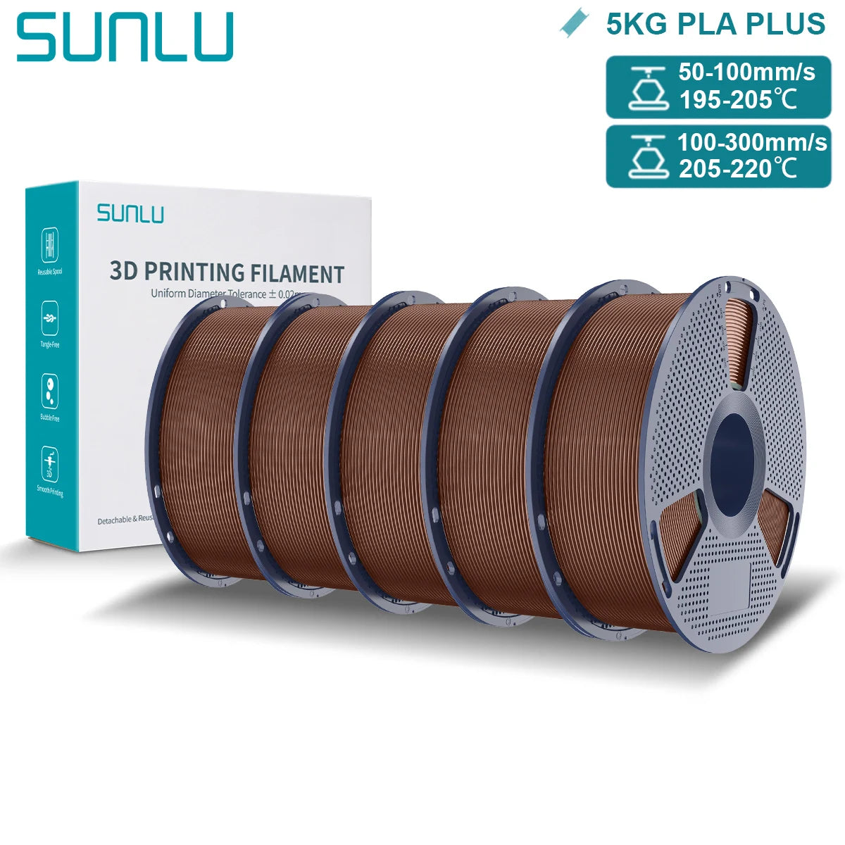 Pla Plus 3D Filament 1.75mm Good Toughness Multicolor Neatly Wound PLA+ Filaments for FDM 3D Printing Materials 5KG