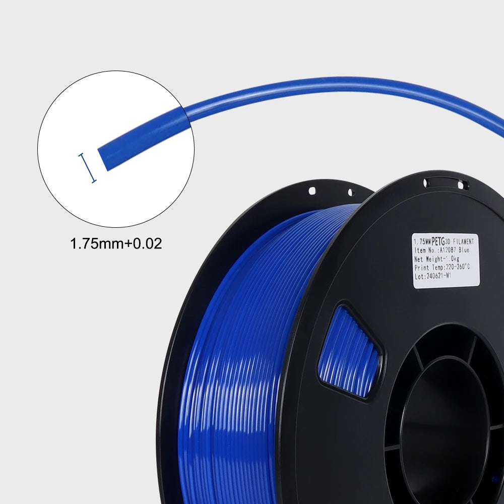 22LBS PETG Filament 3D Printer Filament 10 5 Rolls 1KG 1.75mm Bundle Multicolor Accuracy +/- 0.02mm 10kg 5kg PETG, Plastic Spool