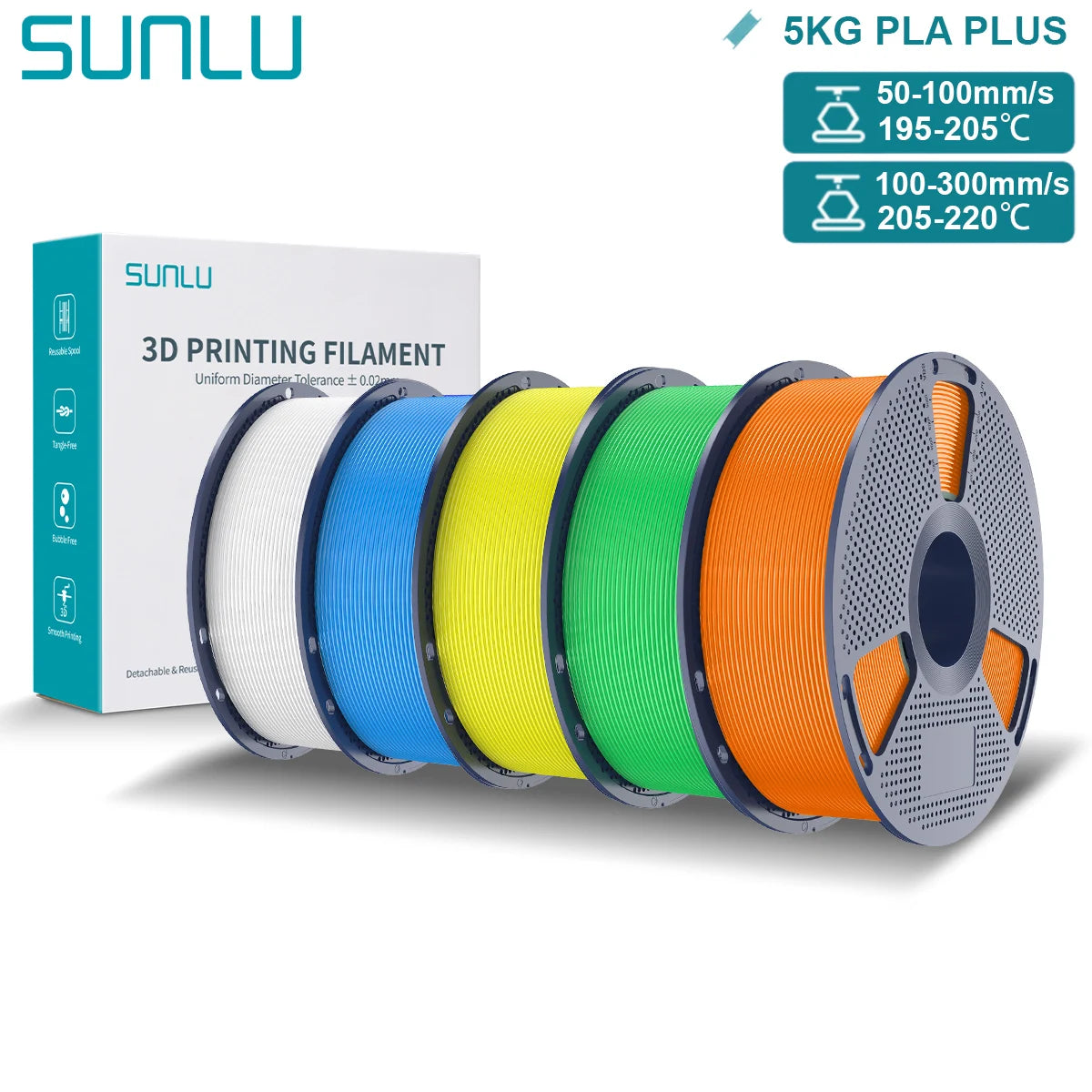 Pla Plus 3D Filament 1.75mm Good Toughness Multicolor Neatly Wound PLA+ Filaments for FDM 3D Printing Materials 5KG