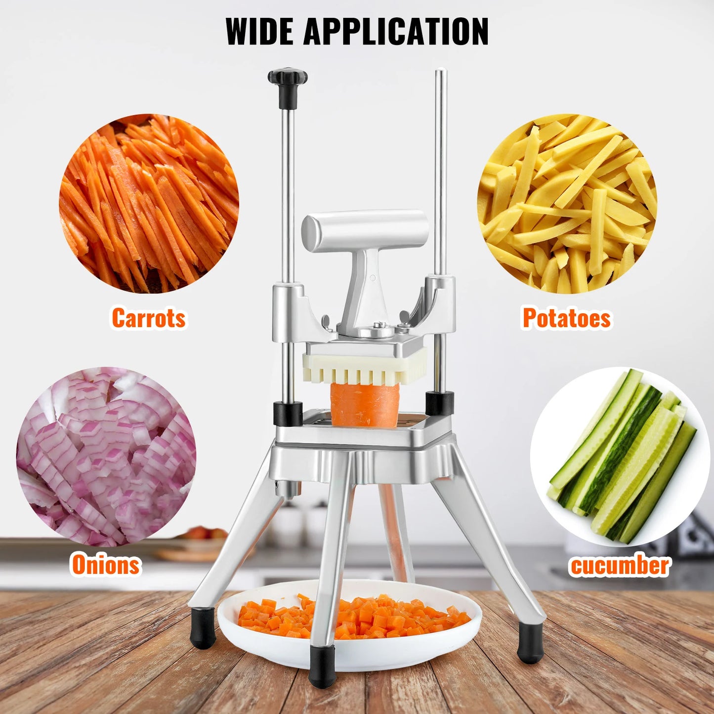 3/8,1/4 Inch Manual Fruit Vegetable Dicer Cutter Commercial Food Cutter Stainless Steel Slicer Home Restaurant Kitchen