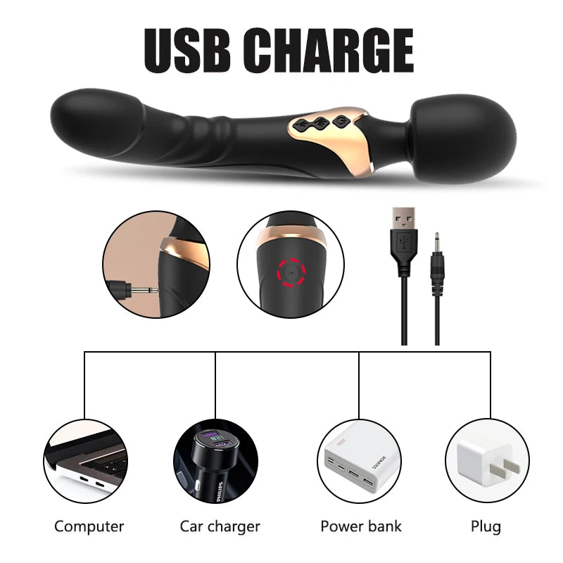 Powerful AV Vibrator, Dildos Magic Wand for Women, 10 Modes Clitoris Stimulator, G Spot Vagina Massager Adult Sex Toys for Woman