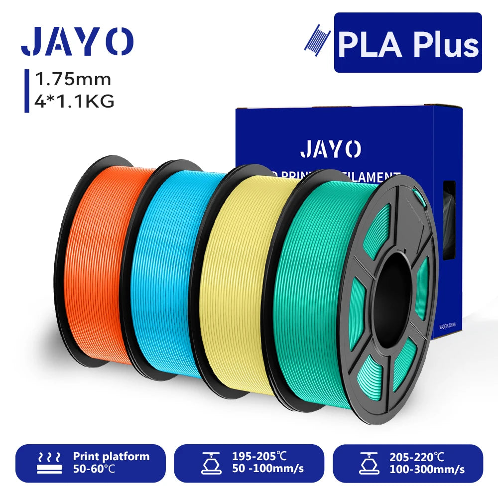 Filament 4 Rolls 1.75MM PLA Plus 3D Printer Filament 1.1KG/roll For FDM Neatly Wound Colorful 3D Printing Material