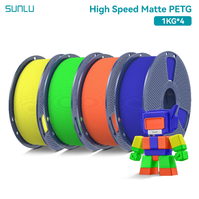 High Speed Matte PETG 3D Printer Filament 4KG 1KG/Roll 175MM Tolerances +/-0.02MM Filament 600mm/s Printing EU / US /RU