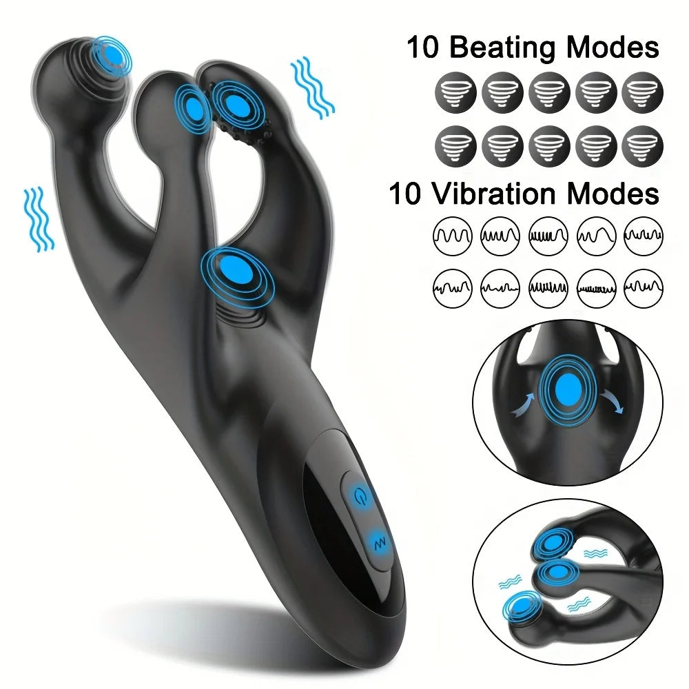 10 Frequency Vibrator for, Men Penis Delay Trainer, Exerciser Vibrating Glans, Stimulator Massager Male Sex Toy Adult Masturbator