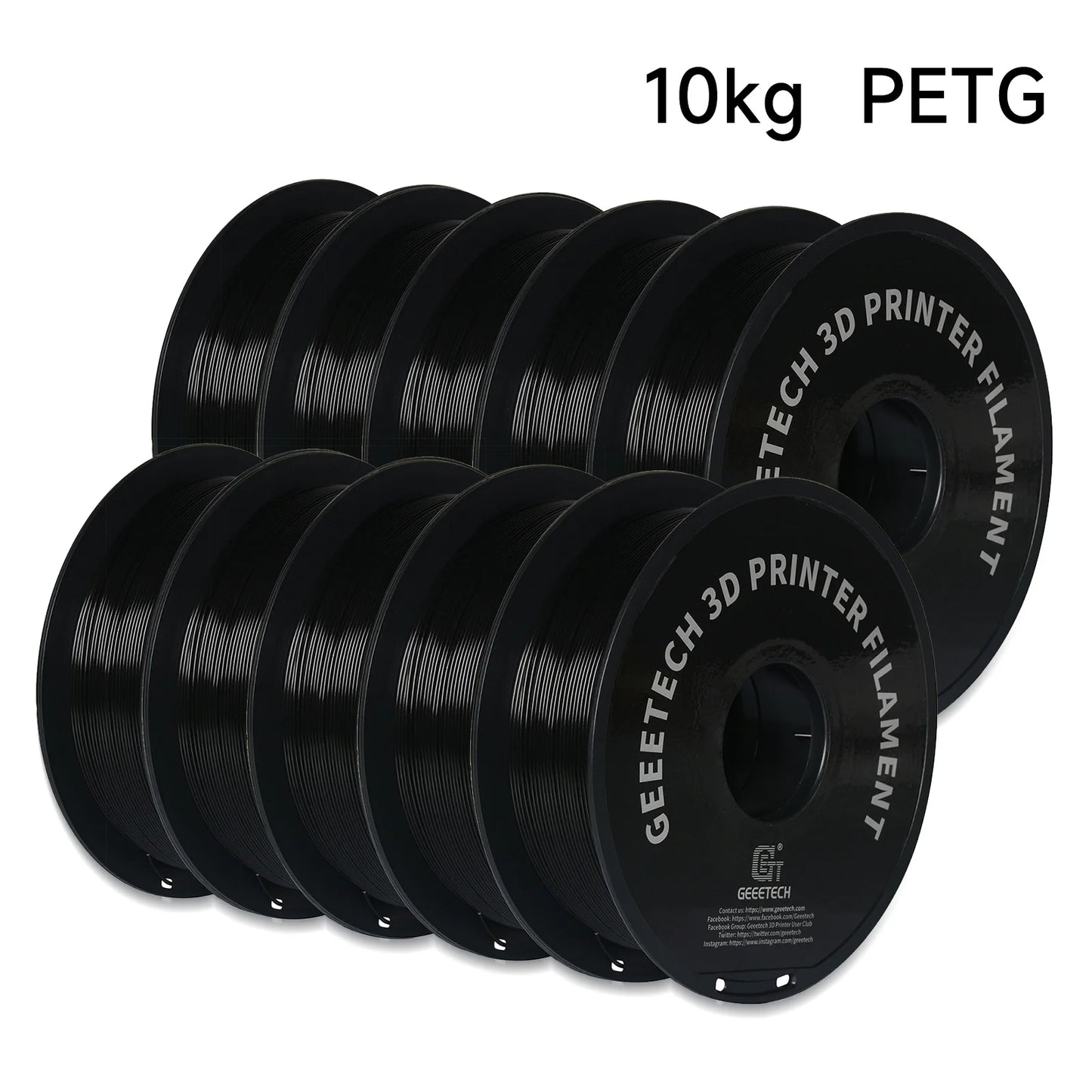 PETG 10kg 1.75mm Filament 3d print wire Vacuum Packaging Local Warehouses Colorful Plastic for most FDM 3D printer