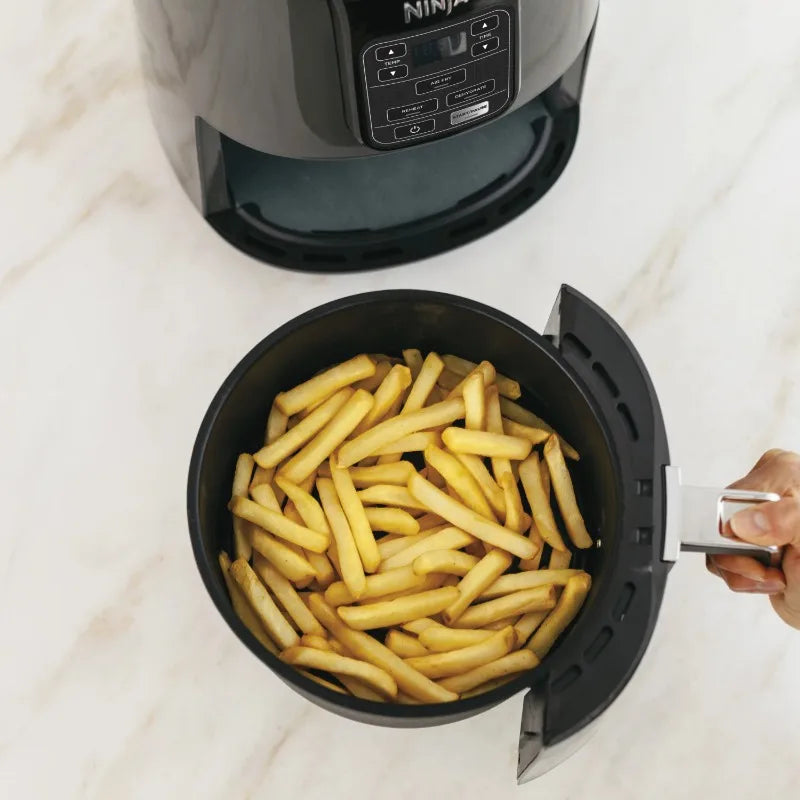 4 Qt Air Fryer, Nonstick Basket with Crisper Plate, 1550 Watts, Black